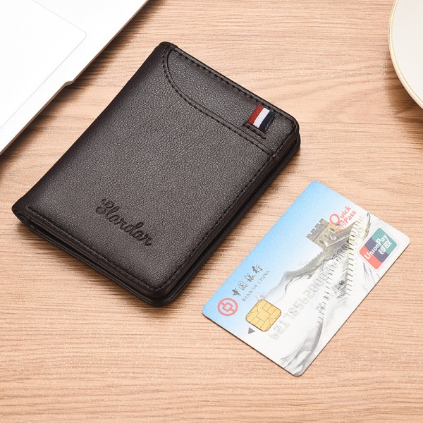 Tunn plånbok för män multifunktionell korthållare Business Casual Coffee