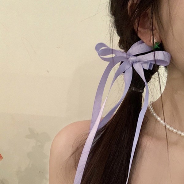 n Style Ribbon Bow Hiuspidike Pitkä Tupsu Hiusneula Sweet Lovely H Red