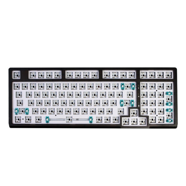Mekanisk tastatursett Hvit 98 taster 2.4G BT Kablet RGB bakgrunnsbelyst Black