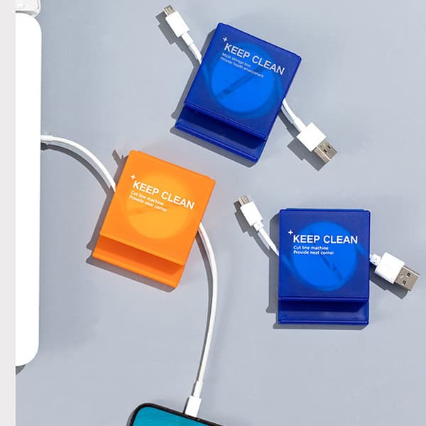 Bærbar Firkantet Kabelorganisator Ledningsstyring USB-kabelopruller set S