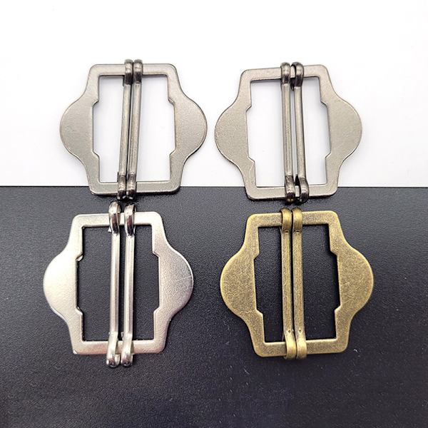 3PCS Metall Dobbel Pin Spenne Elastisk Justering Rektangel Spenne A4