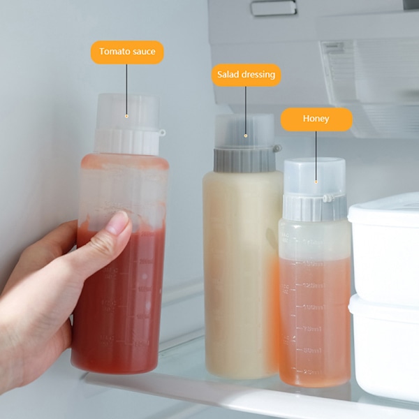 1 stk 350/175ml 5 hull krydderflasker ketchup sennepsflaske Gray 350ml