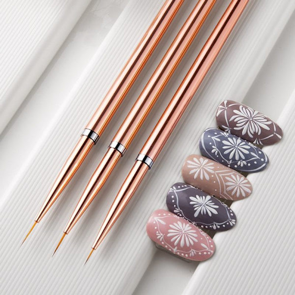 3 ST Nail Art Penna Dotting Målning Ritning UV Gel Liner