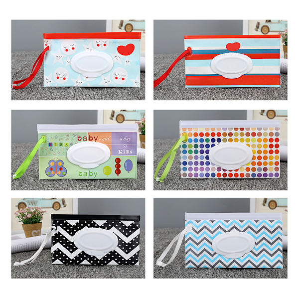 Bärbar baby våtservetter Väska Tissue Box Container Miljövänlig R C
