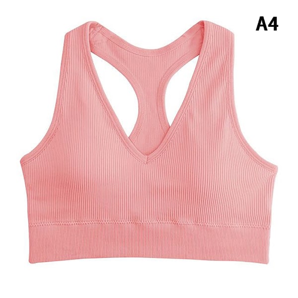Dame Sports BH Top Push Up Fitness Yoga BH Undertøy Sport T Pink