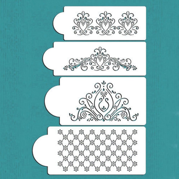 Princess Lace Cake Cupcake Stencils Flexible Craft Stencils 4 P