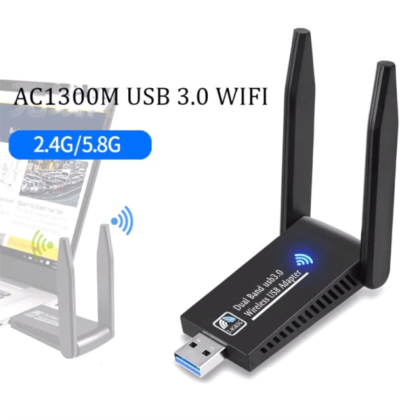 1300 Mbps USB Wifi-adapter Dual Band 5,8 GHz 2,4 GHz USB 3.0 Wi-fi