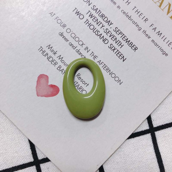5 stk geometrisk oval hul ring harpiks tilbehør DIY øredobber Green