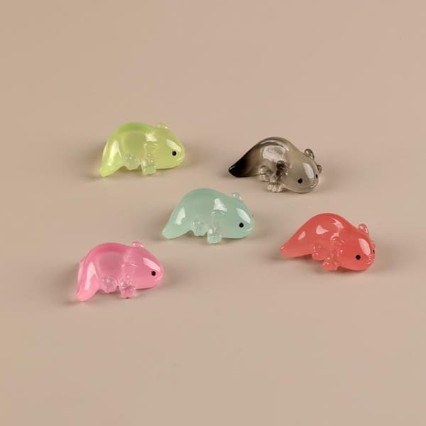 10 stk. Kawaii Mini Salamanderfigurer Lysende for Hage Akvarium A1