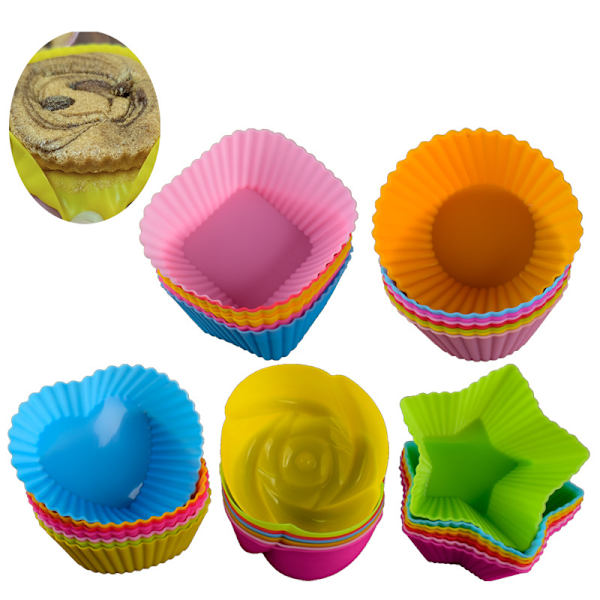 5 stk Silikonform Cupcake Kake Muffin Kopp Bakeware Nons C