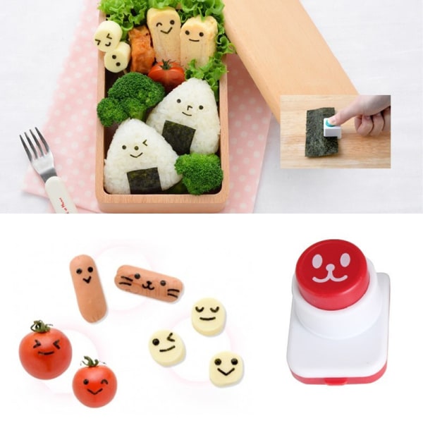 Sushi Tool Seaweed Nori Punch ter Smile Face Cartoon Rice Ball StyleC 3PCS