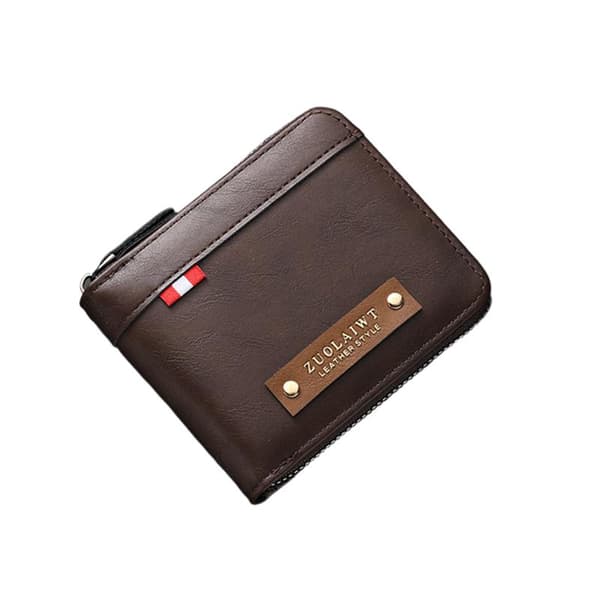 Retro kort lommebok for menn Light Coffee