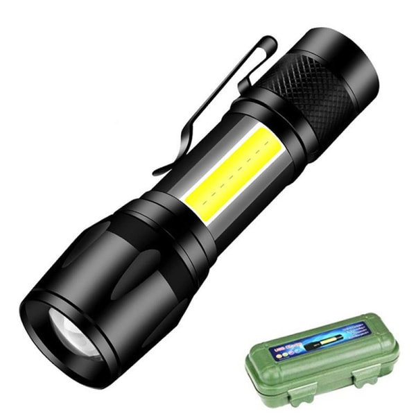 Mini Torch Ficklampa Bärbar USB Laddningsbank Ficklampa Cam