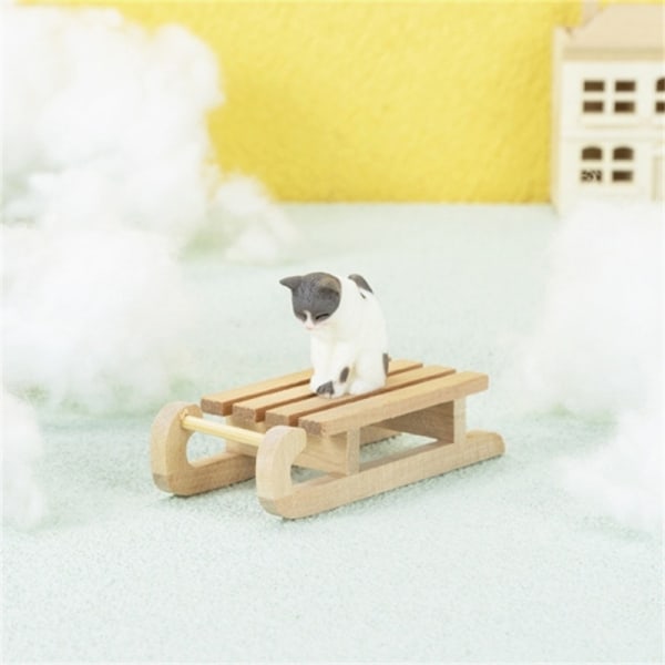 1:12 Dukkehus Miniatyr tresledeslede Julescene des