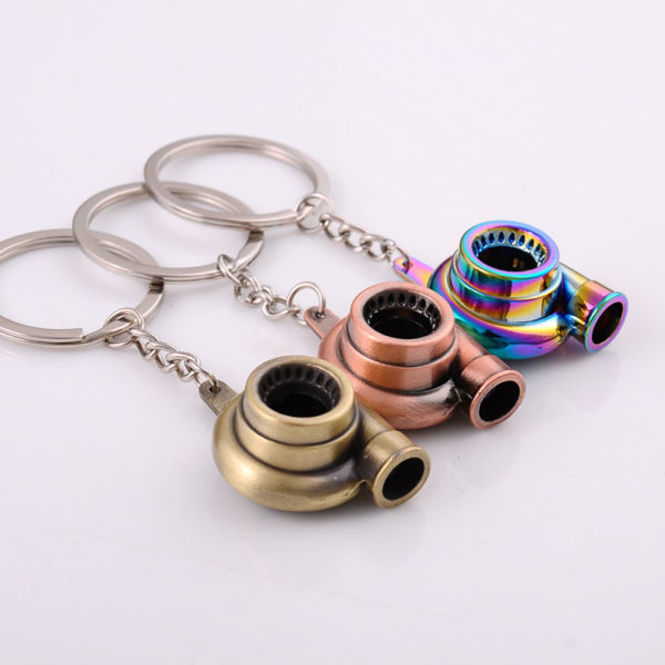 Mini Turbo Turbolader nøkkelring Spinning Turbine nøkkelring Gun Black