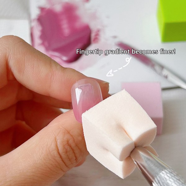 20 stk Nail Art Svamp Gradient Creativet Værktøj Farve Fade Manic White
