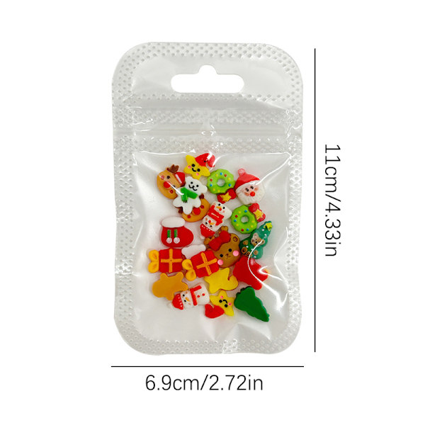 20 st Mixed 3D Cartoon Resin Julserie Nagelcharm