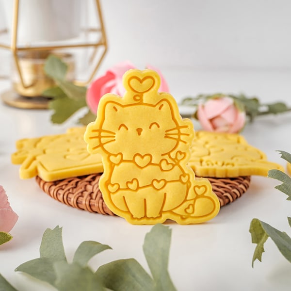 Valentinsdag Mini Cat Cookie Mold DIY Love Fondant kjeks F
