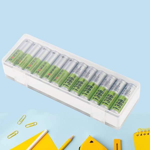 AA Batteriförvaringsfodral Hållare Organizer Kompakt PC Batterilåda