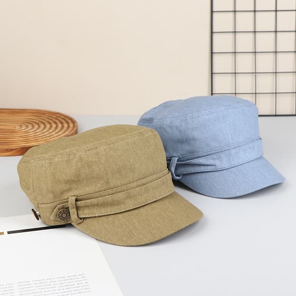 Flat Top Hatt Justerbar Utendørs Fiskeluer Kvinner Menn Solid Black