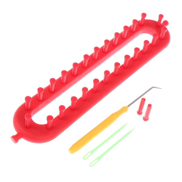 Rektangulär sjal stickningsväv kit set sömnad sjalar DIY hantverk Red