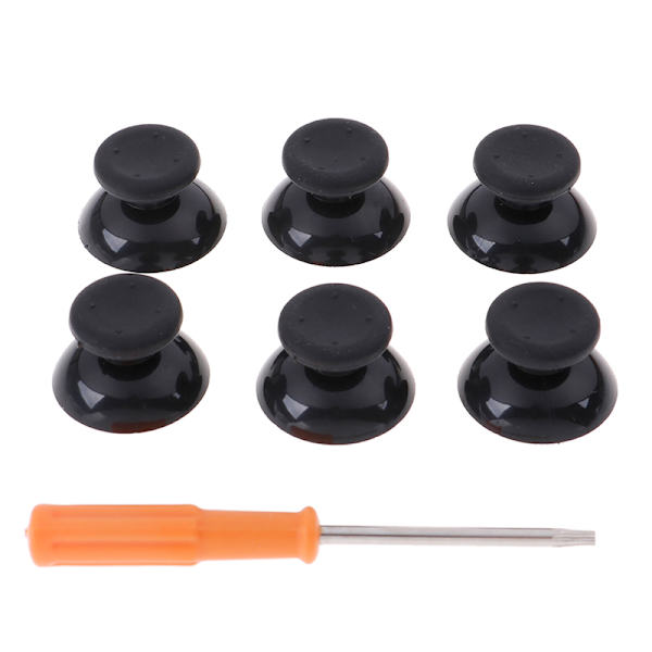 7st/ set 3D Analog Stick Thumbsticks Caps Reparationsdelar Verktyg för Black