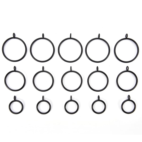 10st svart metall gardinringar hängande ringar för gardiner och 28mm
