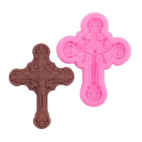 Gothic Cross Kageform Silikone Fondant Chokolade Bagning A1