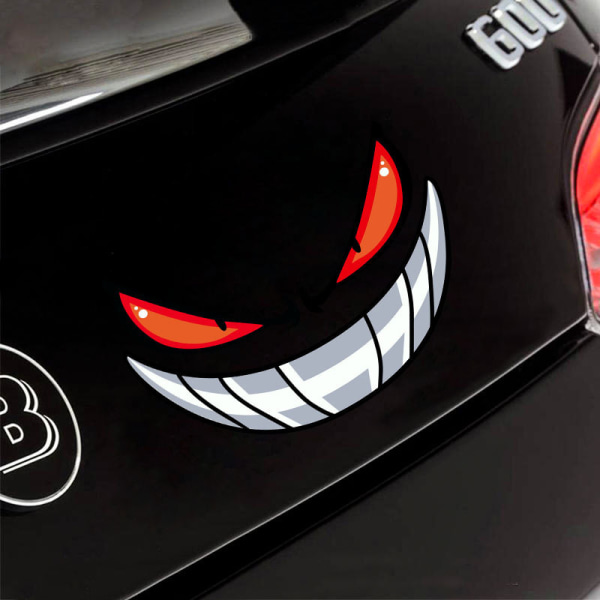 Evil Smiling Face Devil Decals Reflekterende klistermærker til motorcykel A A4