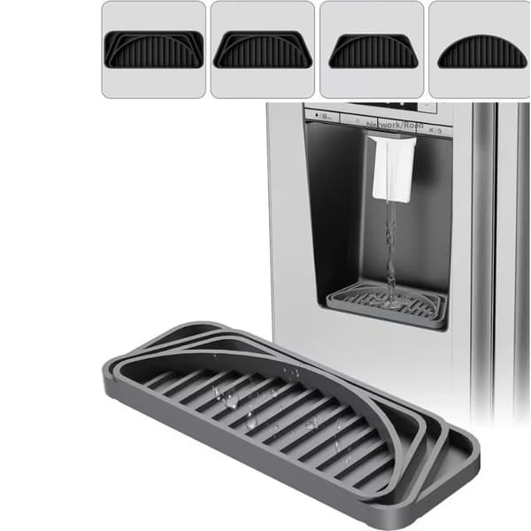 Vattenautomat Anti-överflöde Silikonmatta Droppbricka Kaffemaskin Gray
