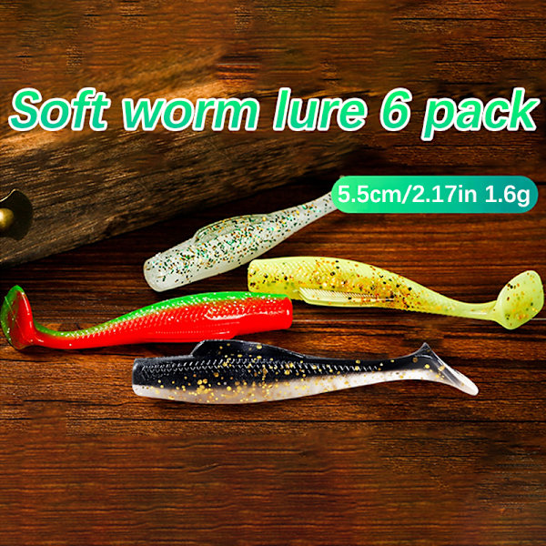 Luya Maggot Soft Agn Soft Worm 6 Stk 5,5Cm/1,6G Agnfiske Dark green