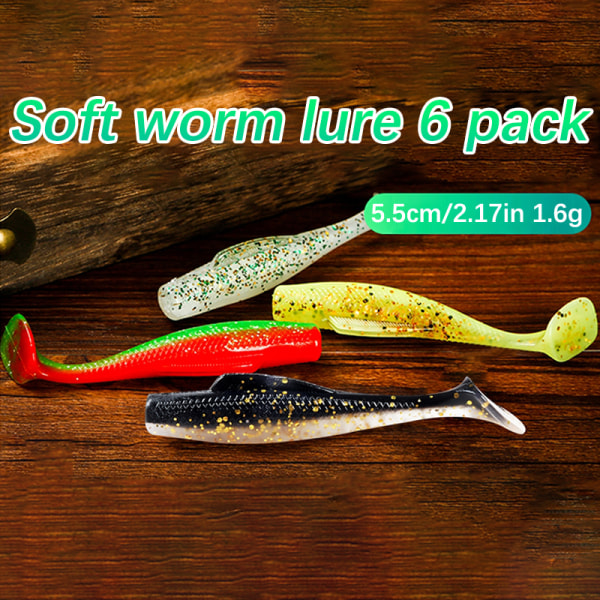 Luya Maggot Soft Bait Soft Worm 6 kpl 5,5 cm / 1,6 G syöttikalastus white