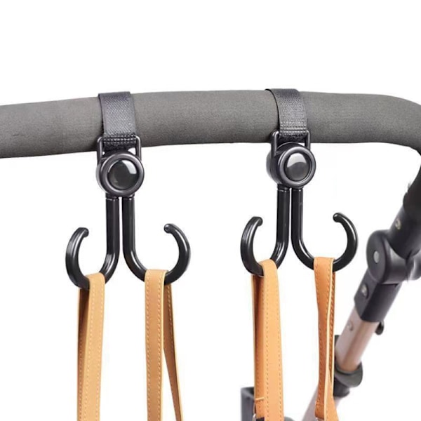 Sort Dobbelt Krog Baby Barnevogn Hanger Vogn Krog Fastgørelse Strol A1