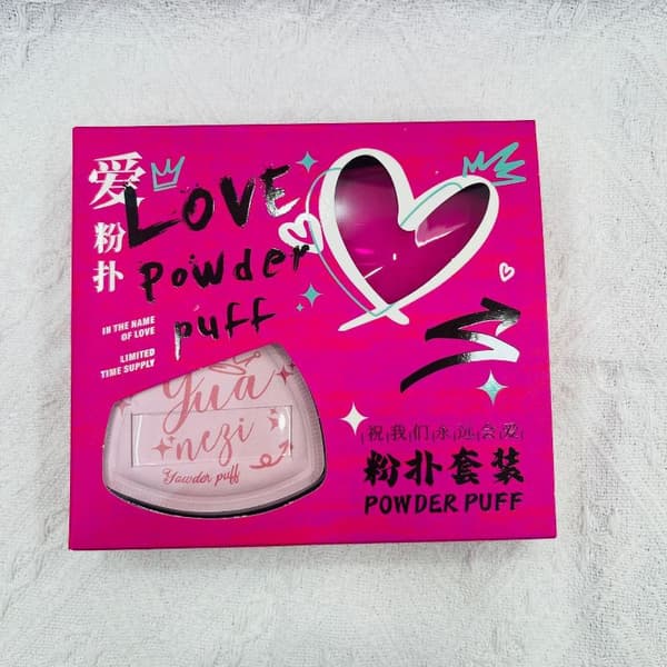 3 st rosa hjärtformade puderpuffar utan puderabsorption onesize