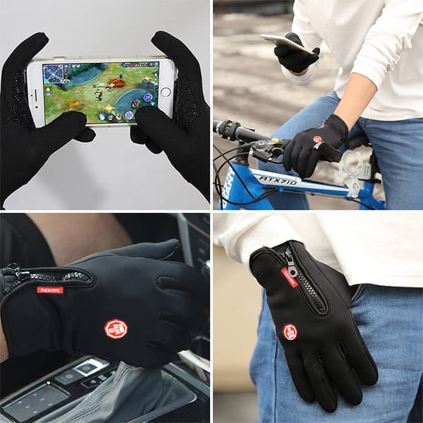 Mænd Kvinder Vinter Varme Vindtætte Vandtætte Termiske Touch Handsker Red S