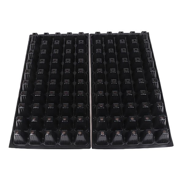 2 stk. 50 cellers plantespirer bakker i plast til spiring af frø - sorte Black