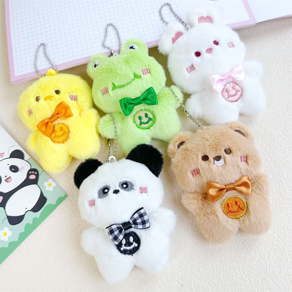 Cartoon Bear Doll Nøgleringe Kvinder e Plys dyrenøglering til G A2