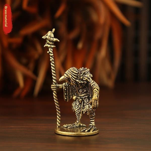 1 stk. messing krage-magiker minifigurmodel til bordplade RPG-indretning 2