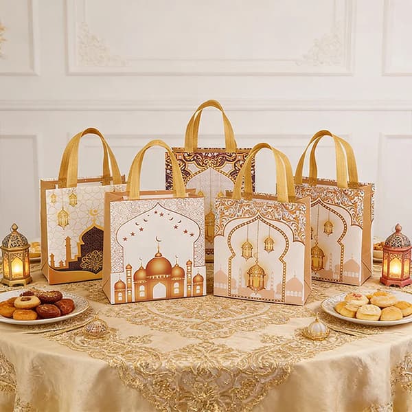 10 st Eid Mubarak presentpåse Nonwoven kakgodisförpackningspåse A2