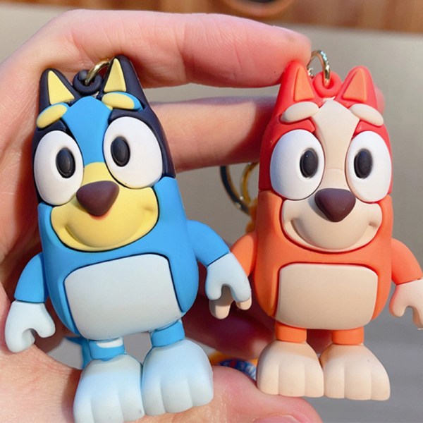 Bluey Family Nøkkelring Charm Nøkkelring Tegneserie Barnegave Lekepose P Blue