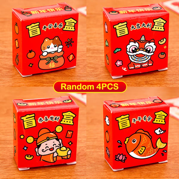 1/4 st nyårsblindlåda nyckelring e Mini Blind Box DIY Ryggsäck A6