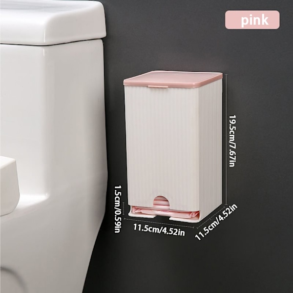 Veggmontert oppbevaringsboks for sanitetsbind Oppbevaring av silkepapir B Pink