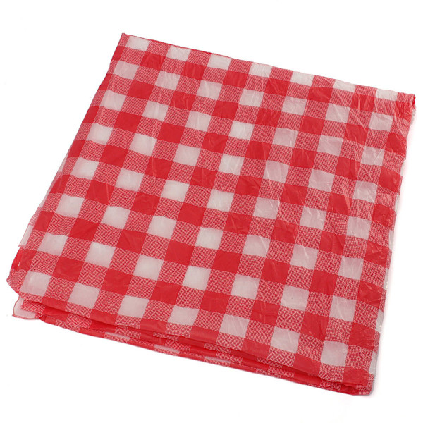 Röd Gingham Plast Engångsbruk Tork Kontroll Bordsduk Fest Utomhus