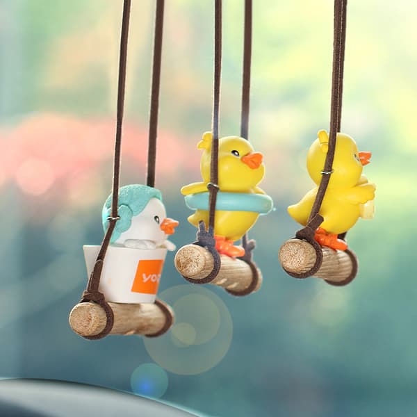 Tecknad e animerade biltillbehör Swinging Duck hänge Car Ac A2