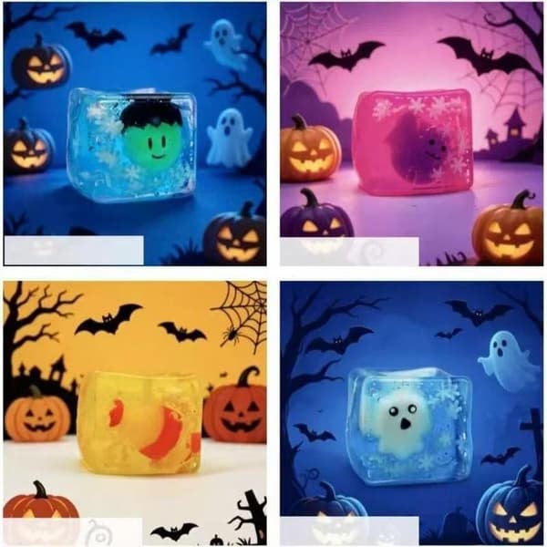 Nye Lysende Halloween Spooky Kuber A6 box