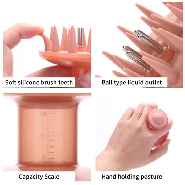 1 stk multifunktionel silikone hovedbundsapplikator hovedmassagebil Pink