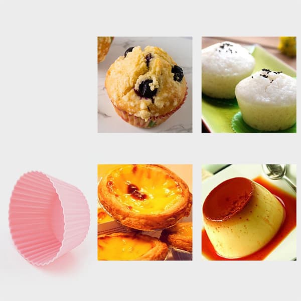 7 stk./parti silikone kagekop runde formede cupcake bageforme Co B  7PCS