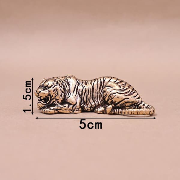 Messing Zodiac Tiger Kontorbordpynt Statue Møbler Te Pe Copper