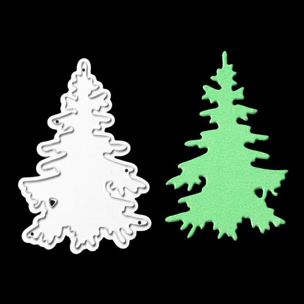 1/2/4 st julgranar DIY metallskärningsstansar stencilkortstämpel A3