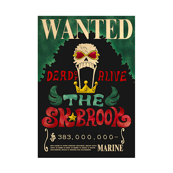 Affisch One Piece Wanted Wanted Affisch Luffy Paper Vintage Poste J